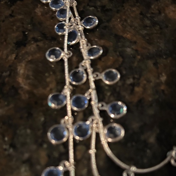 Anne Klein Silver Necklace with Blue Accents - Picture 2 of 3